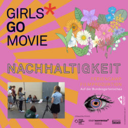 Eine Mädchengruppe dreht einen Film. Filmworkshop.