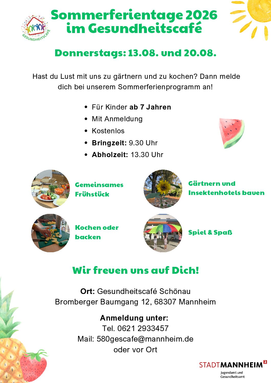Fertientage im Gesundheitscafé Mannheim-Schönau: Gärtnern und Kochen