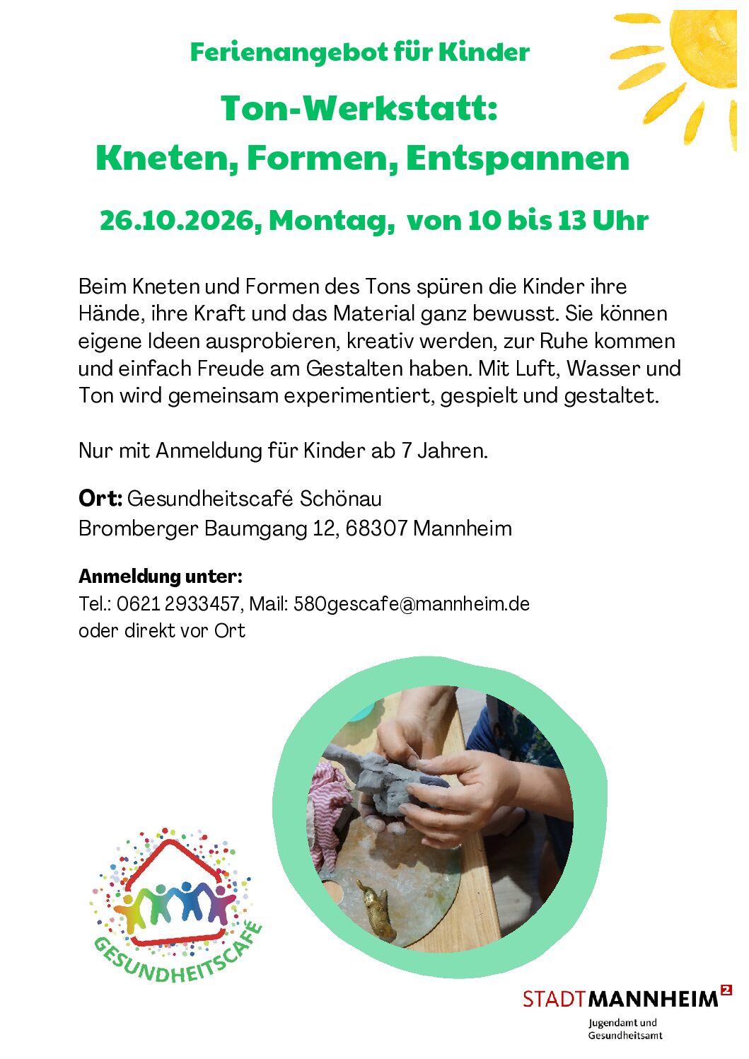 Ton-Werkstatt:  Kneten, Formen, Entspannen